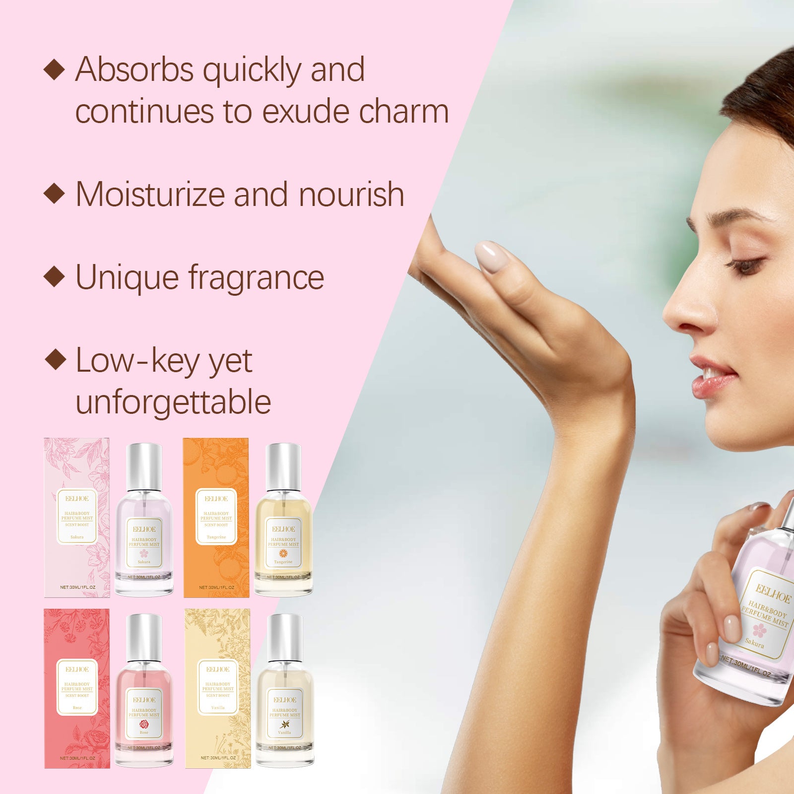 EELHOE Body Hair Perfume Spray Body Skin Hair Long-Lasting Fragrance Spray EELHOE Body Hair Perfume Spray Body Skin Hair Long-Lasting Fragrance Spray